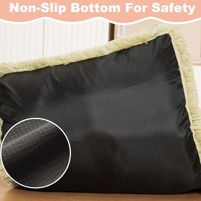 Bedfolks Waterproof Dog Crate Bed, Plush Large Dog Pad, 35"x23", Sage Green | Faux Fur Plush Cover, Removable Washable Outer, Waterproof Inner Lining, Non-Slip Base, Crate Pad and Dog Pillow - Image 6