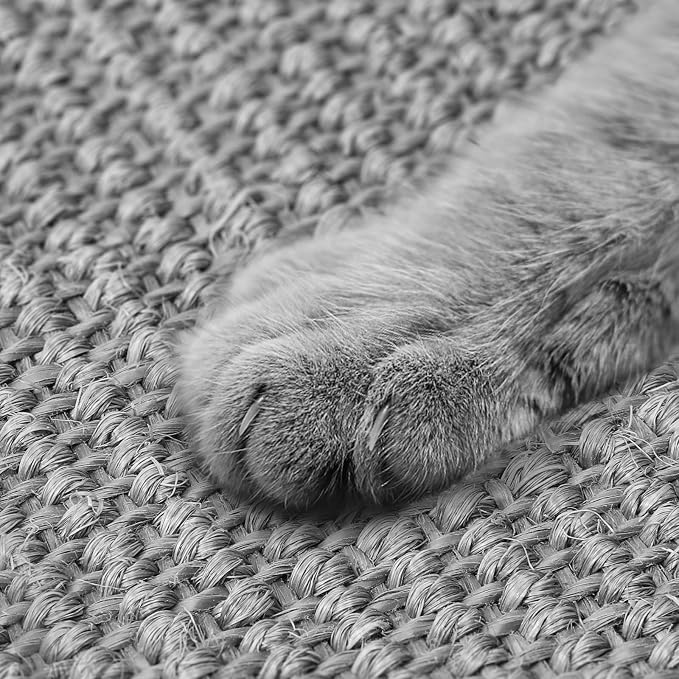 Graciadeco Gray Cat Scratching Mat Sisal, 2 Packs Sisal Fabric Large Cat Scratching Pad for Indoor Cats with Adhesive Hook Loop Tape, Wall Scratchers for Indoor Cats 23.6" x 15.7" - Image 4