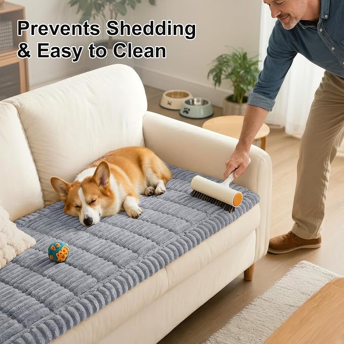 Smiry Couch Cover for Dogs, Non Slip Washable Sofa Protector for Pets | Soft Furniture Cover for Leather & Fabric Couches, Cozy Protect Against Fur, Dirt & Messes, Pet Friendly, 35.4"x35.4" - Image 7