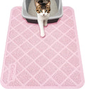 Conlun Cat Litter Mat Litter Trapping Mat, 24" x 17" Premium Durable PVC Grid Mesh with Scatter Control, Non-slip, Less Waste Cat Litter Box Mat, Pink by Conlun