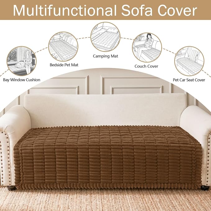 hyha Couch Cover for Dogs, Washable Non Slip Plush Flannel Sofa Protector | Thick Flannel, Anti-Slip Backing, Pet Hair & Scratch Protection, Fits Sofa & Loveseat (43" x 82.7") - Image 3