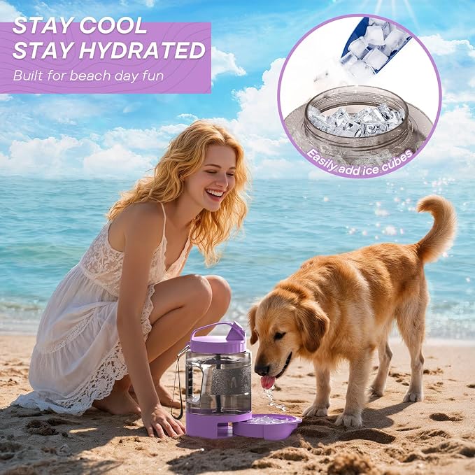Dog Water Bottle Portable Travel - 77oz Large Travel Water Bowl for Dogs Camping Hiking Beach Traveling Essentials,Big Pet Bottles Bowl Water Dispenser for On The Go Park Car Walking Accessories - Image 6