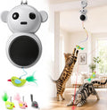Interactive Cat Toys with Automatic Feather Flying Bird for Bored Adult Cat | Catpick toy Doorway Hanging Feather Toy Safe for Indoor Cat & Kitten, Electric Moving Wand Toys for Exercise &Enrichment,Grey by Unknown