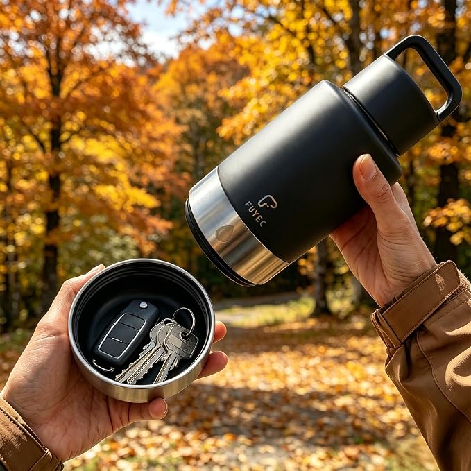 Dog Water Bottle with 2 Bowls, 32 oz Insulated Stainless Steel Portable Pet Travel Bottle, Food and Water Bowl Set for Walking Hiking Camping, Large Dog Accessories, Black - Image 8