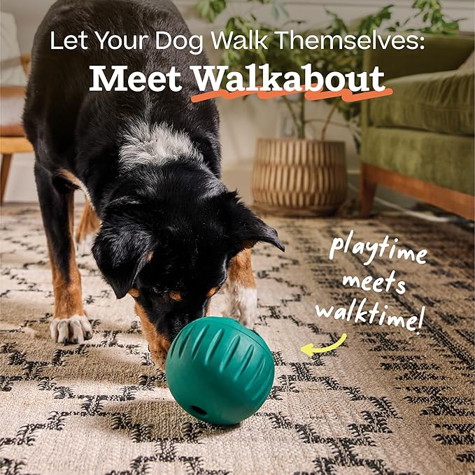 Woof Walkabout Dog Puzzle Treat Dispenser Toy for Dogs 40 lbs & Up | Adjustable treat openings, fits kibble & treats, durable rubber, dishwasher safe, easy to clean - Image 4