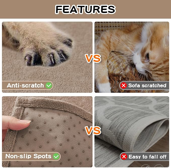 MEETSKY Couch Covers for 3 Cushion Couch Sofa, Washable Sectional Couch Covers L Shape Sofa Cover Soft Slipcovers Couch Furniture Protector for Pets Dogs Kids, 91" x 118", Khaki - Image 5