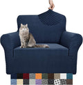 YEMYHOM Couch Cover Latest Jacquard Design High Stretch Sofa Chair Covers for Living Room, Pet Dog Cat Proof Armchair Slipcover Non Slip Magic Elastic Furniture Protector (Small, Navy) by YEMYHOM