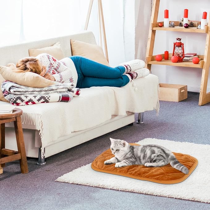 NAMOTEK Self-Warming Cat Bed Indoor/Outdoor Super Soft Self Heating Pet Mat Washable Thermal Pad for Cat & Dog 29x19.6 inch - Image 7