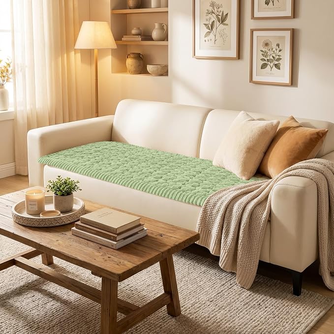 Smiry Non Slip Couch Covers for Dogs, Scratch Resistant Pet Sofa Protector | Machine Washable Soft Fuzzy Thick Furniture Cover for Sofa Loveseat Sectional Large Dogs, Sage Green, 27.6" x 47" - Image 2