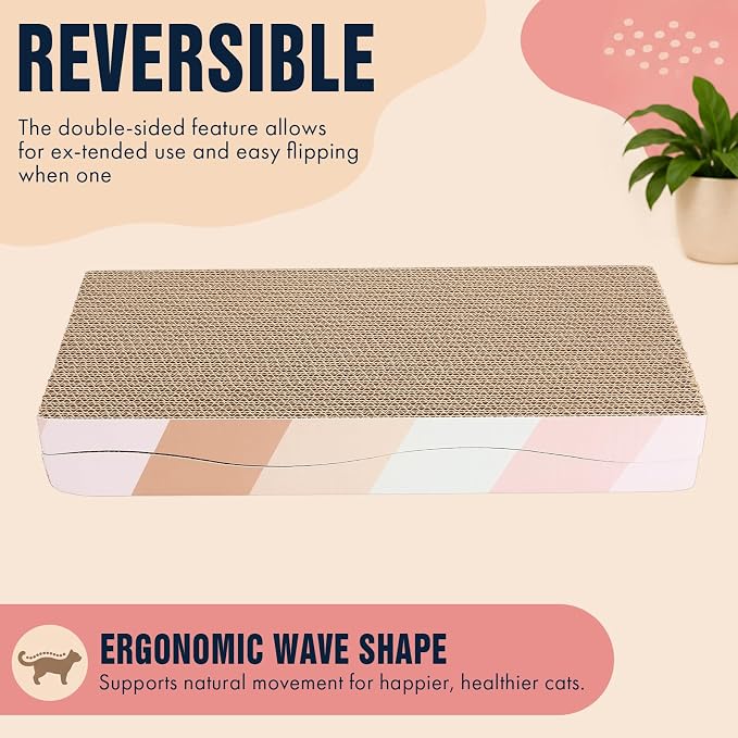 SIDAZON Cat Scratch Pad Cardboard cat scratchers for Indoor Cats Reversible Large Wide Corrugated with Catnip(1pcs) - Image 7