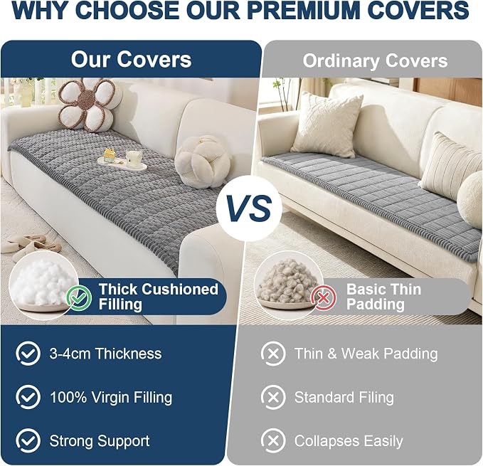 OstepDecor Couch Cover for Dogs, Washable Non Slip Sofa Cover for Pets | Soft Couch Covers for Sofa, Loveseat and Sectional, Furniture Protector Against Pet Hair & Dirt (35.4" x 94.5", Grey) - Image 7