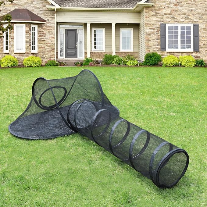 Cat Tent Outdoor, Pet Enclosure Tent Suitable for Cats and Small Animals, Indoor Playpen Portable Exercise Tent with Carry Bag(Pet Tent& Tunnel) S | Pop Up Catio, Waterproof PE Base, Anti-Bug Mesh, Firm Steel Rods, Kitten Small Animal Travel Yard Gear,... - Image 8