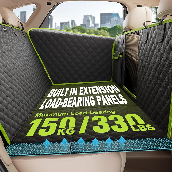 Pecute Dog Car Seat Cover for Back Seat 53.54 * 23.62 in, Car Window Fixing for Maximum Car Protection, Leather Fabric Back Seat Extender for Dogs, Waterproof & Scratch-Resistant, Support to 330 lbs - Image 6