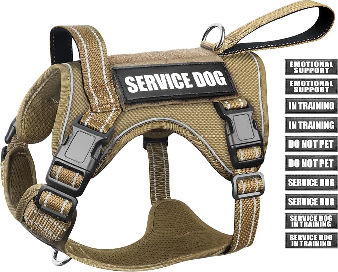Tactical Dog Harness, No Pull Dog Harness for Medium Large Dogs with Handle & Molle, Military Service Dog Vest Harness in Training Pet Harness for Small Dogs by WINSEE