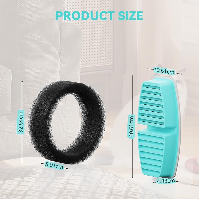 BEMOONY Cat Water Fountain Filters : Pet Water Fountain Replacement Filter | 24 Packs of Cat Fountain Filters (12 Carbon Filters + 12 Sponges) - Multiple Filtration Please replace it every 2-3 weeks - Image 7