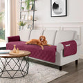 TAOCOCO Waterproof Large Couch Covers for Dogs, Non Slip Sofa Cover, 78.7'' | Washable Oversized Couch Covers with Arms for 3 Cushion Couch, Dog Sofa Cover Protector, Pockets & Backless Design, Wine by TAOCOCO