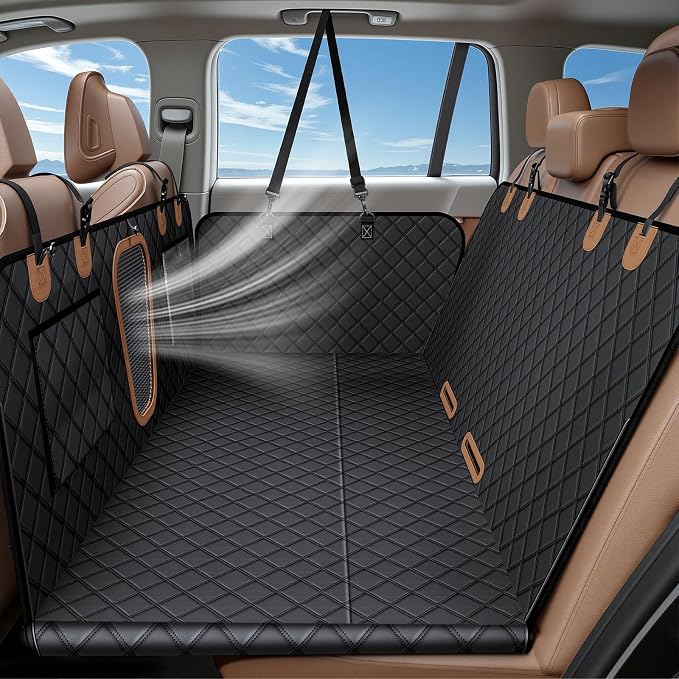 A-Pce Dog Car Seat Cover for Back Seat, Waterproof Hammock for Car & SUV | Easy to Clean, for Travel and Daily Use, Non-Slip, Back Seat Pet Cover for Dogs - Supports 400lbs by A-PceforSeat