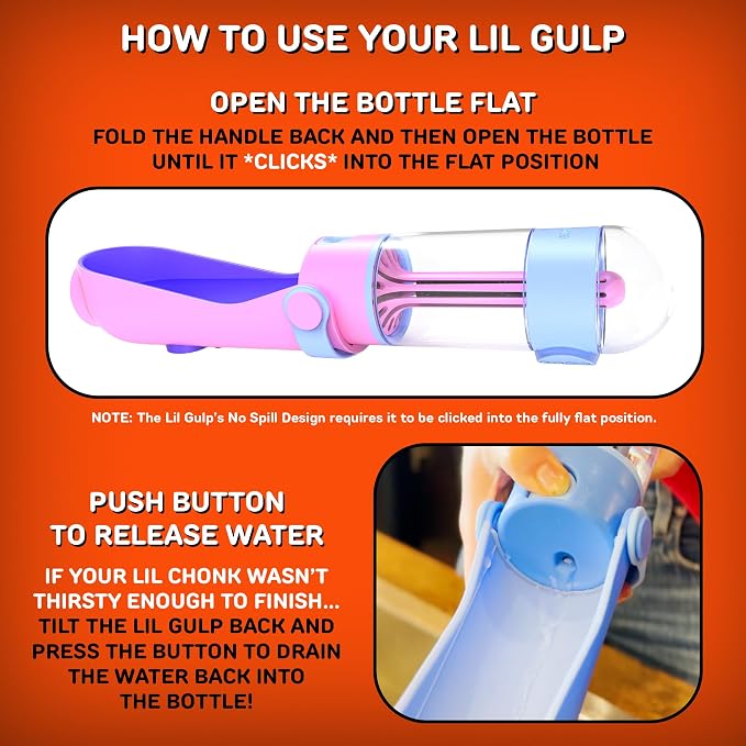 Lil Gulp Dog Water Bottle 15 Fl oz Filtered Portable Travel Bottle (Blue) | Advanced Carbon Filtration for Safe Filtered Water on the Go, BPA-Free, Leak-Proof, Retractable Spout, Walks, Hiking, Camping - Image 4