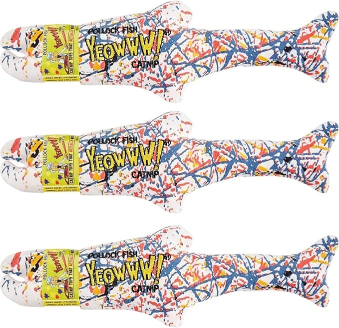 Yeowww! Pollock Fish Catnip Toy, 3 Pack - Image 4