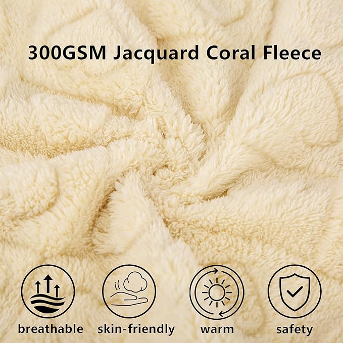 gogobunny Large Pet Blanket for Dogs Cats, Ultra Soft 300GSM Coral Fleece Washable Furniture Protector for Couch Bed Car Seat, Calming Crate Mat Blanket for Large Breeds, Beige, 40x50IN - Image 2