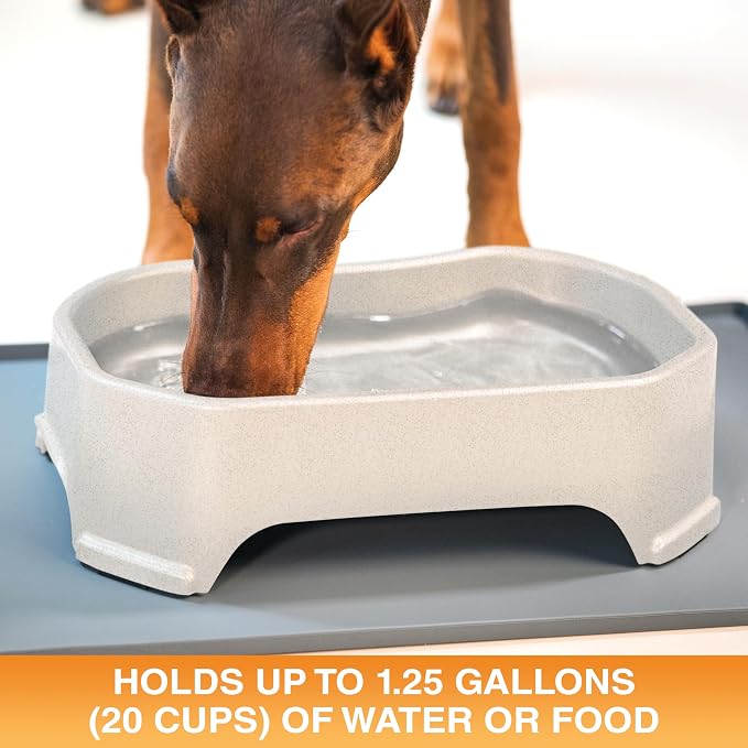 Neater Pet Brands Extra Large Water Bowl for Dogs, Outdoor Dog Water Bowl (1.25 Gallon XL Capacity), Big Trough Style Food Dish for Indoors or Outside, No Spill Large Dog Bowls, Vanilla Bean - Image 2