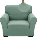 ZNSAYOTX 1 Piece Jacquard Chair Slipcovers for Living Room High Stretch Chair Covers with Arms Anti Slip Pets Friendly Couch Sofa Armchair Cover Furniture Protector (Small, New Pattern Pea Green) by ZNSAYOTX