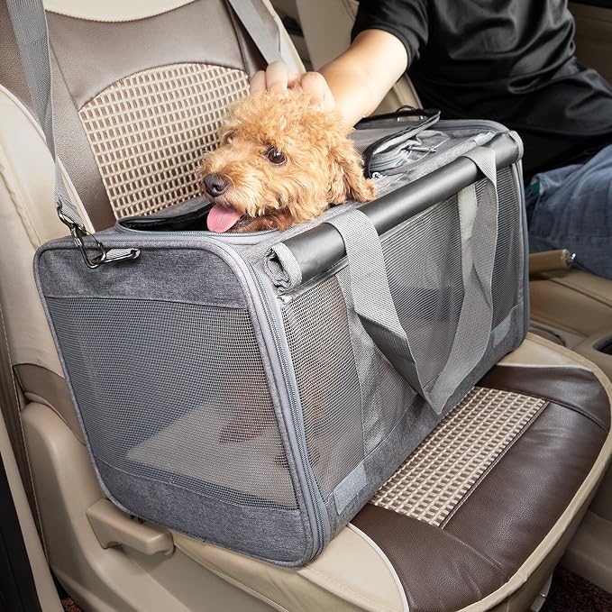 GAPZER Pet Carrier for Large Cats up to 20lbs Soft-Sided Privacy Protection | Pet Crate for Medium to Big Kitten Small Puppy Transport, Washable Dog Cloth Carry Bag Home Outdoor Car Travel, Vet Visits - Image 9