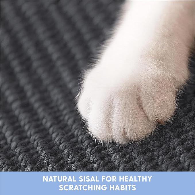 The Cat Ladies Cat Scratch Furniture Protector Mat - Couch Protector from Claws - Anti Scratch Furniture Protectors from Cats Scratching - Sisal Scratcher Pad with Pocket - Dark Grey - Image 3
