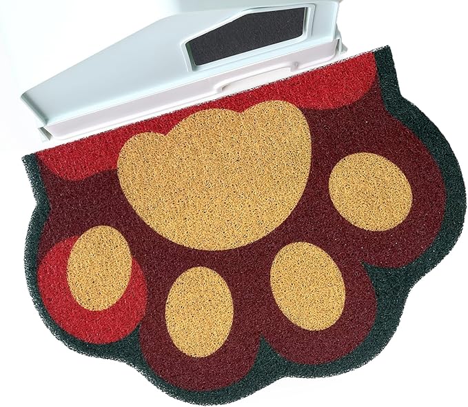 Cute Cat Litter Mat 24”x16”, Litter Box Mat, Litter Trapping Mat, Soft on Kitty Paws, Easy Clean, Anti Slip, Pet Accessories, Door Floor mats - Red Green60*40 by Rarenut