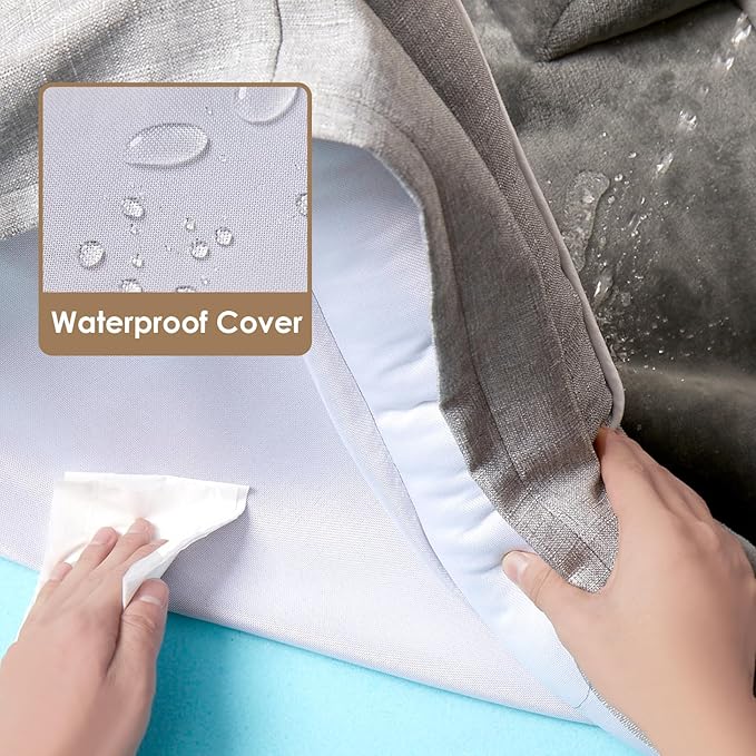 EHEYCIGA Orthopedic Dog Beds for Large Dogs, Waterproof Memory Foam Large Dog Bed with Sides, Non-Slip Bottom and Egg-Crate Foam Pet Couch Bed with Washable Removable Cover, Grey | 41Inch XL Dog Bed, Non-Slip Bottom and Egg-Crate Memory Foam Extra Larg... - Image 3