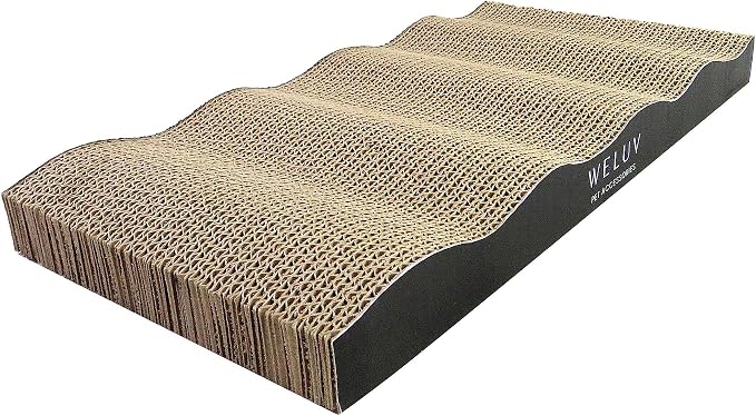 cat Scratcher. Cat Scratching Board with Catnip and Durable Corrugated Scraper. Moderm Reversible Scratching Post for Cats. Protect Your Furniture. Catnip Included. Scratch pad by WELUV