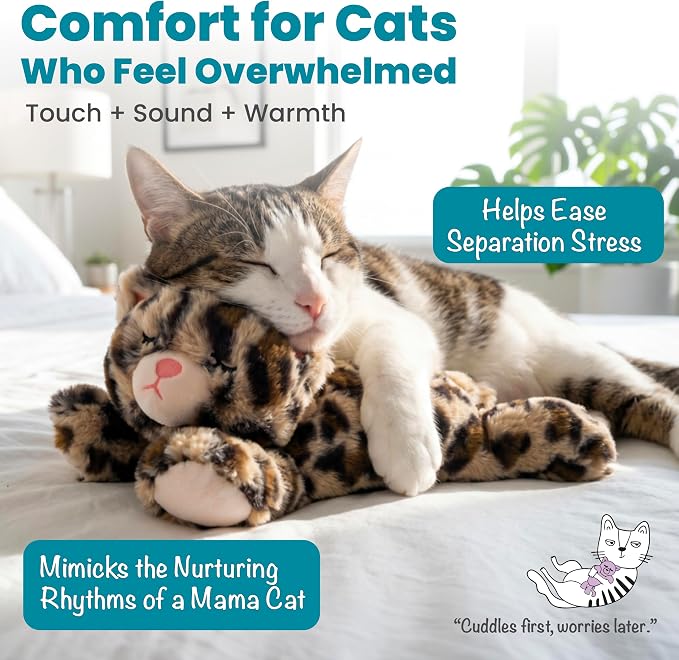 Catstages Calming Kitty Pal Interactive Companion Plush Cat Toy, 11" | Purring, Heartbeat-Like Sound, Warming Pouch, Soft Cuddly Plush, Sense of Security, Soothing Comfort for Cats & Kittens - Image 2