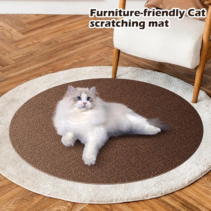 Cat Scratch Furniture Protector, 78.7"x15.8" Cat Scratch Pad for Couch | Trimmable Self-Adhesive DIY Sofa Wall Cats Tower Mat, Replacement Pads from Pet Claws, Dark Brown - Image 7