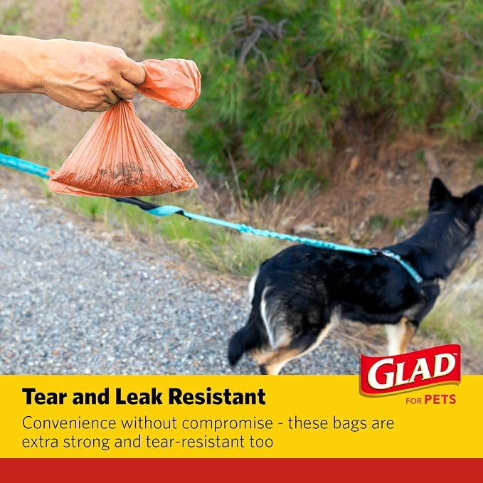 Glad for Pets Scented Dog Waste Bags, Tropical Breeze Scent, 240 Count | Tear-resistant and leak-resistant, heavy-duty design, 16 rolls, for easy daily waste cleanup, dogs, cats - Image 3