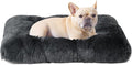 EHEYCIGA Fluffy Dog Crate Bed for Medium Dogs, Plush Crate Pad, Dark Grey | Calming Anti Anxiety Medium Dog Bed, Washable Soft Warm Faux Fur Crate Mat with Non-Slip Bottom by EHEYCIGA
