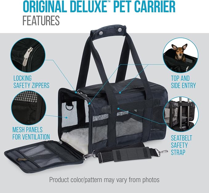 Sherpa Original Deluxe Travel Pet Carrier, Airline Approved & Guaranteed On Board - Black, Small - Image 7
