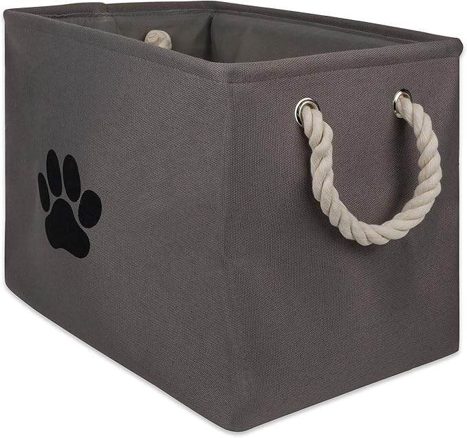 Bone Dry Pet Storage Collection Collapsible Bin, Small Rectangle, Gray by BoneDry