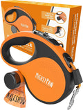 Mighty Paw Retractable Dog Leash with Poop Bag Holder, 16 Ft | Quick-Lock Brake, For Pets Up To 50 Lbs, Stainless Steel Coil, Reflective Nylon Tape, Tangle-Free Swivel Clip by MightyPaw