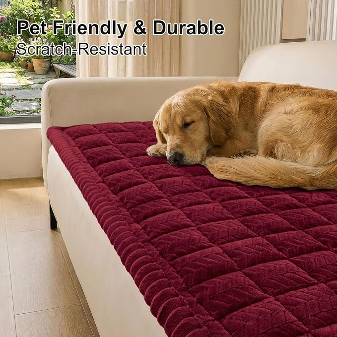 Smiry Couch Cover for Dogs, Non Slip Fuzzy Pet Sofa Covers Washable | Sofa Slipcovers for 2-3 Cushion Couch, Soft Thick Furniture Protector for Cats Dogs, Against Fur, Dirt, Scratch (27.6"x59") - Image 9