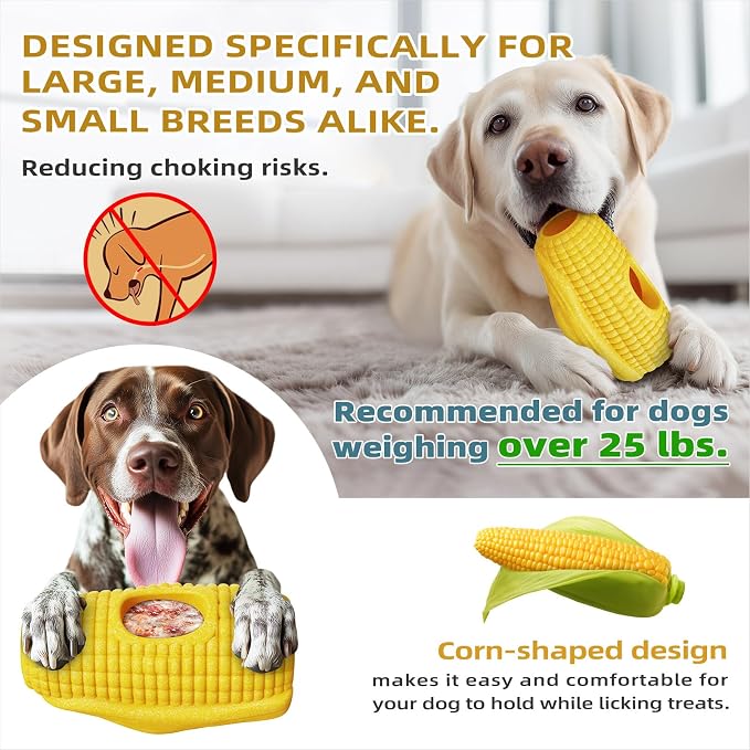 Dog Frozen Treat Toy to Keep Them Busy - Dog Chew Toy for Medium/Large Dogs | Heavy Duty Indestructible Toy for Aggressive Chewer,Interactive Fillable Lick Toy-Food Grade-Easy Clean-Reduce Anxiety-Yellow - Image 5