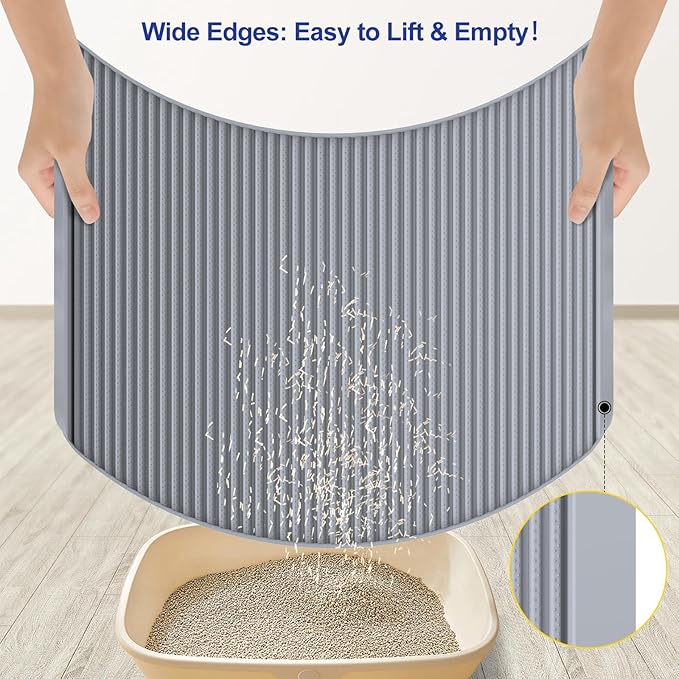 Filmicy Silicone Cat Litter Mat - 31' x 23' Waterproof Large Kitty Mat, Non-Slip, Durable, Easy Clean & Washable Cat Litter Tray Mat for Scatter Control - Image 7