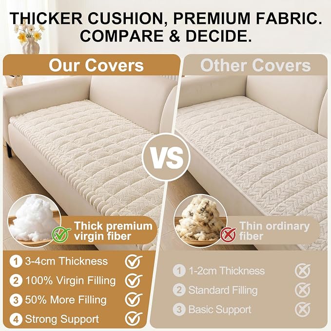Smiry Couch Cover for Dogs, Non Slip Fuzzy Pet Sofa Covers Washable | Sofa Slipcovers for 2-3 Cushion Couch, Soft Thick Furniture Protector for Cats Dogs, Against Fur, Dirt, Scratch (27.6"x59") - Image 4