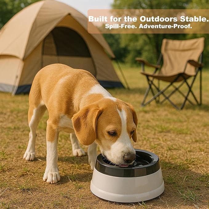 25oz Spill-Proof Dog Water Bowl – Slow Drink, No-Splash Pet Feeder for Small/Medium Dogs, Cats, Puppies & Kittens, Non-Slip Portable Bowl for Car, Travel, Home – Grey - Image 7