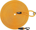 Long Dog Leash, 10ft 30ft 50 feet Heavy Duty Dog Training Leash, Aviation Aluminum Auto Locking Carabiner, Nylon Rope Long Line Check Cord Recall Lead for Yard,Playing,Camping,Yellow,10FT by MORXIL