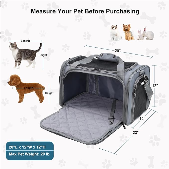 EliteField Deluxe Soft Pet Carrier for Cats and Dogs (3-Year Warranty) | Airline Approved, Waterproof Fabric, Scratch-Resistant Mesh, Expandable Mat, Built-In Leash, Suitcase Sleeve, Seat Belt Loops - Image 6