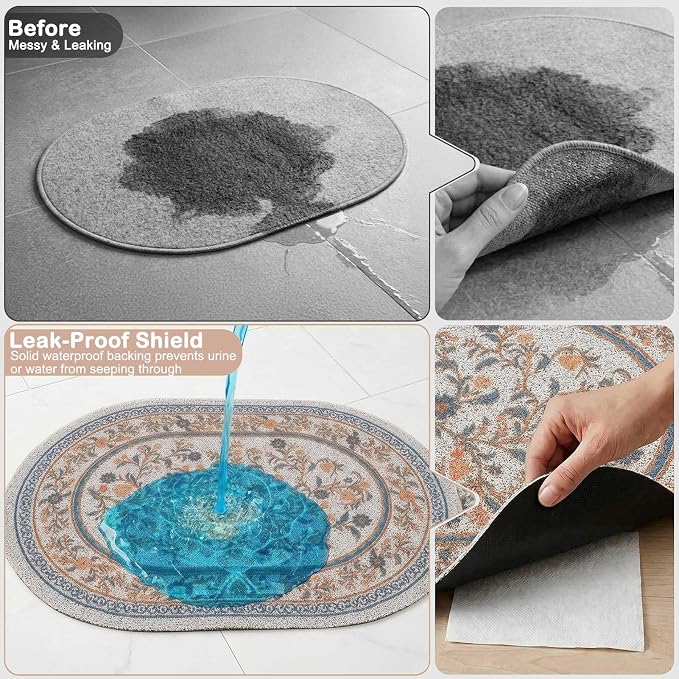 Bienbee Cat Litter Mat, 24" x 15" Dense Trapping Mesh for Litter Boxes | Litter Box Mat with PVC Mesh, Waterproof &Urineproof, Non-Slip Grip, Soft On Kitty Paws and Easy to Clean to Protect Floor - Image 3
