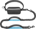 Hands Free Dog Leash with Zipper Pouch, Large, 25-120 lbs, Black | Waist Leash, Dual Padded Handles, Shock-Absorbing Bungee, Adjustable Waist Belt, Walking and Running by iYoShop