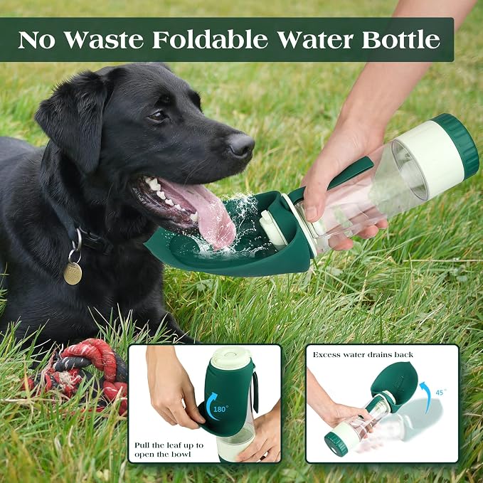 TIOVERY Upgraded Dog Water Bottle, Portable Dog Cat Puppy Pet Water Dispenser Feeder with Drinking Cup and Food Container Leak Proof for Outdoor Walking, Travel, Hiking 12OZ - Image 5