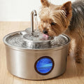 Hicuper Stainless Steel Cat Water Fountain with Bowl 108oz/3.2L | Removable Water Bowl,Water Level Window,Quiet Pump,Multi-Filter,Water Tap,3 Filters,for Dog Cats by PetHealthUpgrade