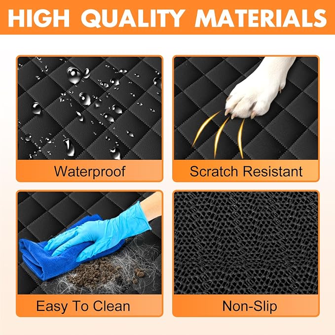 Waterproof Dog Backseat Cover for Cars, Pet Seat Protector, Carbon Black - Image 4
